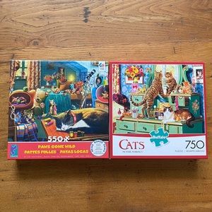 Two Colorful Cat Puzzles